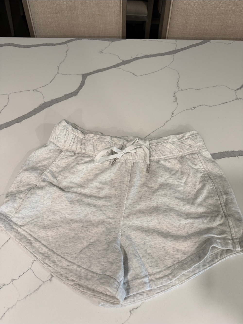 Women's Light Gray Drawstring Lounge Shorts